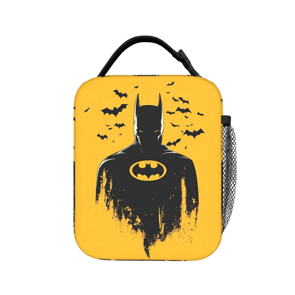 B-Batmans Cartoon Lunch Bag Office Portable Insulated Thermal Tote Handbags For Girl Boy  Oxford Print Cooler Bag