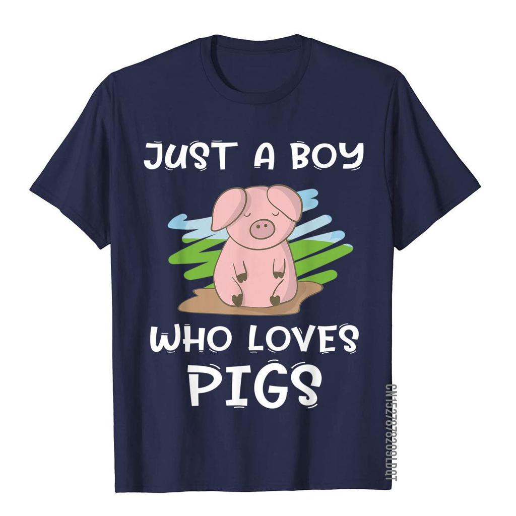 Just A Boy Who Loves Pigs Funny Farmer TShirt Cotton Men Top TShirts Tees New Coming Customized