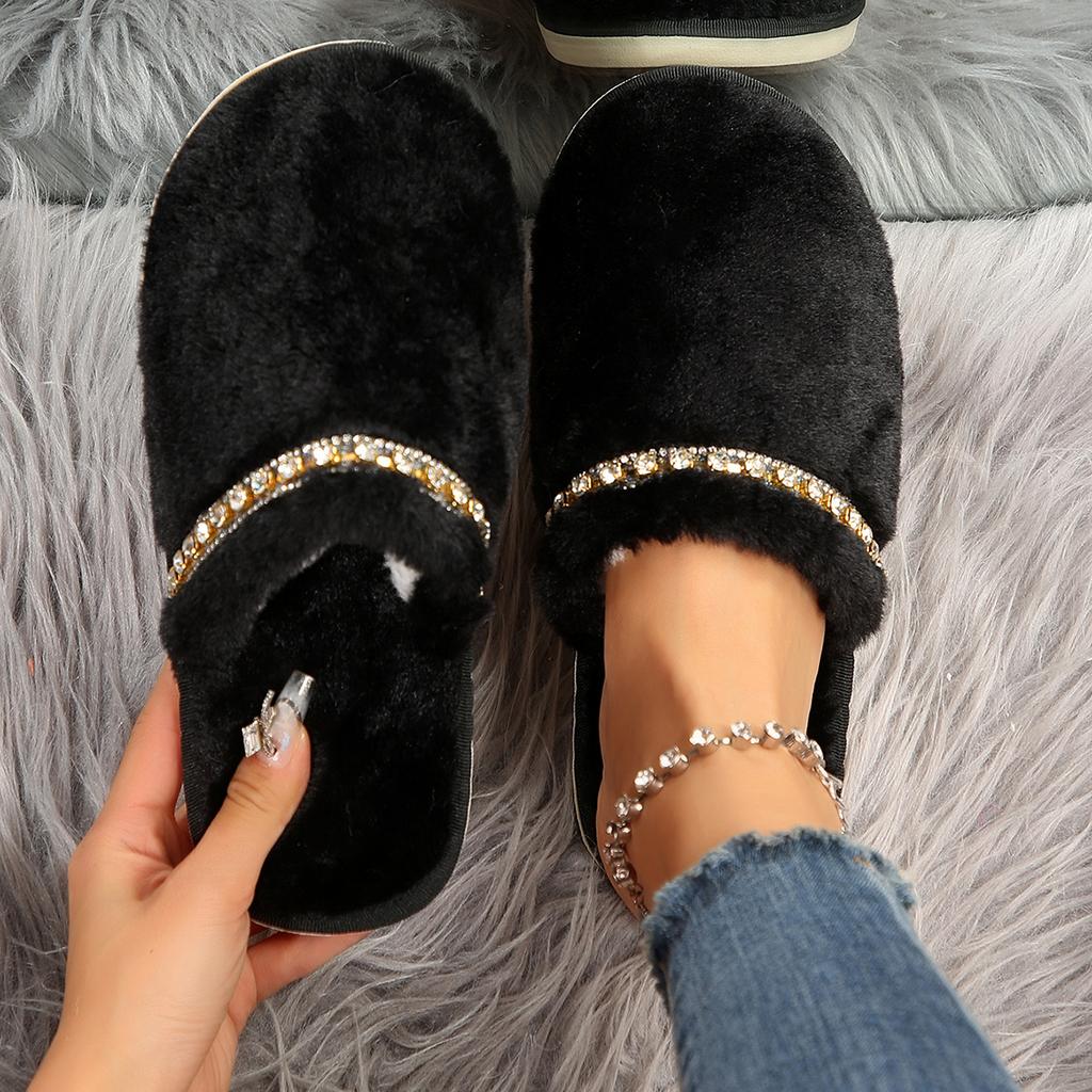 Fashion Women Baotou Slippers Fluffy Furry Home Slides Woman Comfort Flat Slippers Non Slip Indoor Floor Shoes Lightweight  Slides Women