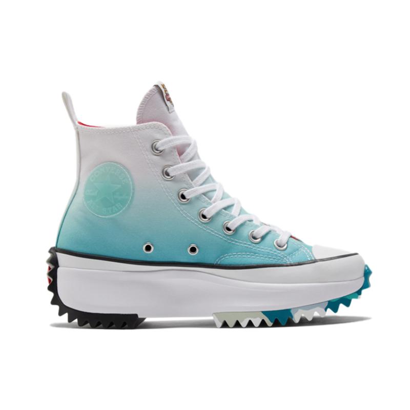 Converse Run Star Hike New Year's Water Tiger Series Water Ripple Design High Top Canvas Shoes Unisex White and Blue