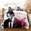 Moody Black Gold John Wick Character Print Duvet Cover + 2 Pillowcases Twin Full Queen King Movie Bedding Set