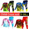 Motocross dişli seti çocuklar için 4 5 6 7 8 9 10 11 12 13 yaş Genç çocuk Motosiklet erkek kız Jersey Pantolon Kitleri yarış kıyafeti Off-road Enduro MX MTB