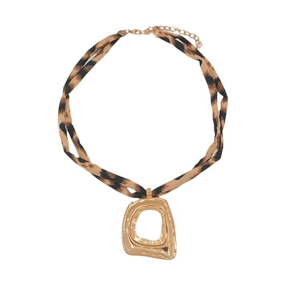 Charm Leopard Choker Bohemia Style Leopard Cloth Strip Necklace Starfish Pendant Necklace  Gift