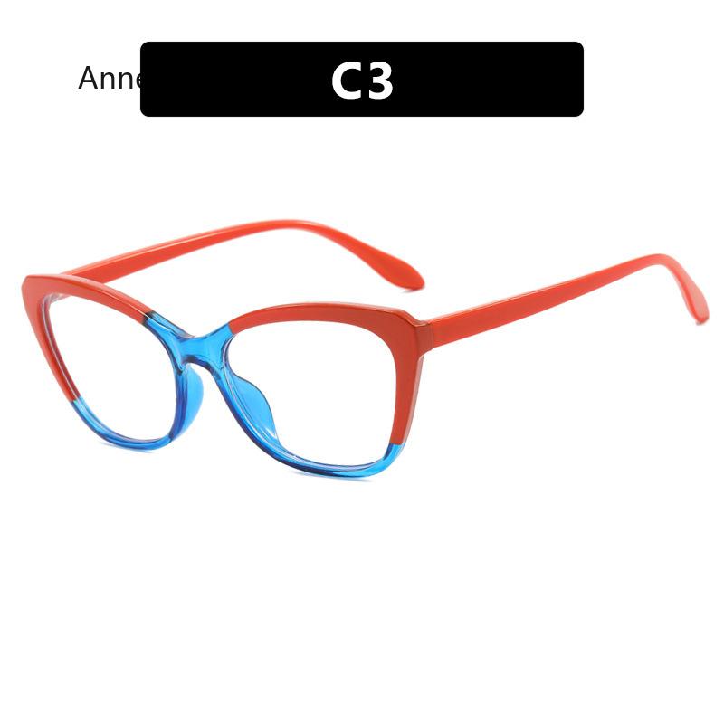 Vintage Cat Eye Women Eyeglasses Simple Multicolor Rim Blue Light Blocking Spectacles New Trendy Ins Design Eyewear