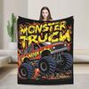 Rough and Cool Monster Trucks Plush Blanket Kids Adult  Flannel Throw Blanket For Living Room Warm Custom Quality Bedspread Gift