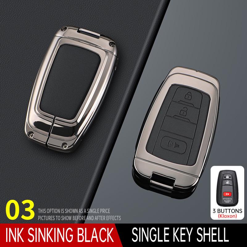Crown Lu Fang Key Case for 24 Model Toyota 14th Gen Crown & Vellfire 2024 - Metal Leather Shell Buckle