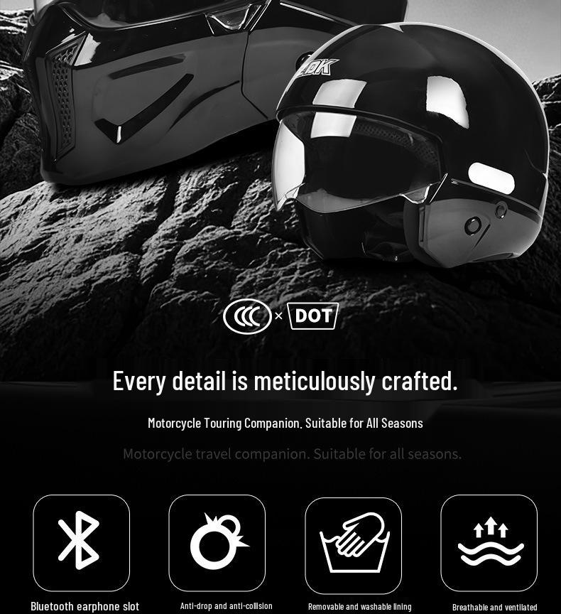 3C/Dot Certified Scorpion Retro Motorcycle Helmet - Warrior Design, All-Season Protection