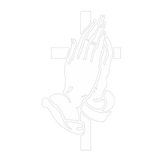 Adesivo in Vinile Religioso Mani in Preghiera per Lunotto Auto Crocifisso Sfumato Adesivo per SUV Camion Decalcomanie per Auto Resistenti al Sole per Parabrezza