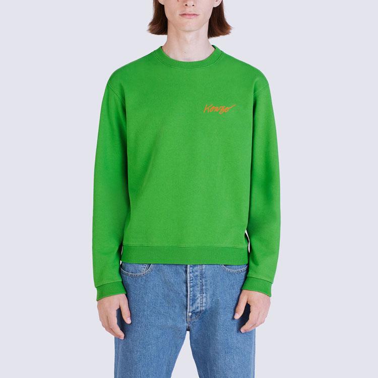 KENZO Poppy Flower Series Sweatshirts Men's Green Crew Neck Moderate Other FC65SW4254MF-57