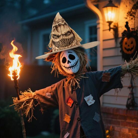 Halloween Scarecrow Hat Straw Witch Hat Halloween Party Cosplay Costume for Men Women Dress Up Accessory