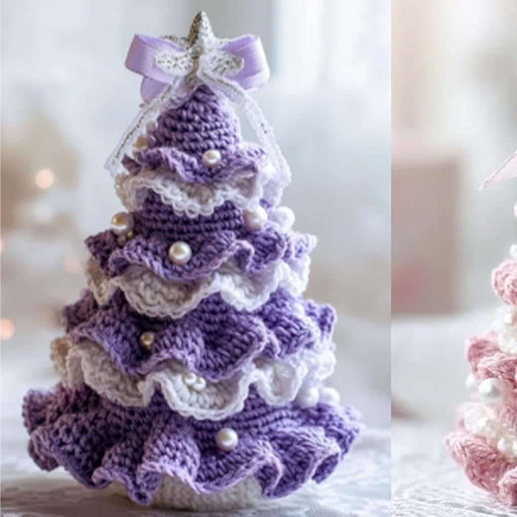 DIY Crochet - Holiday Decoration Set, Tree with Options. Beginner's Kit Hooks, and Instructions for Decoration
