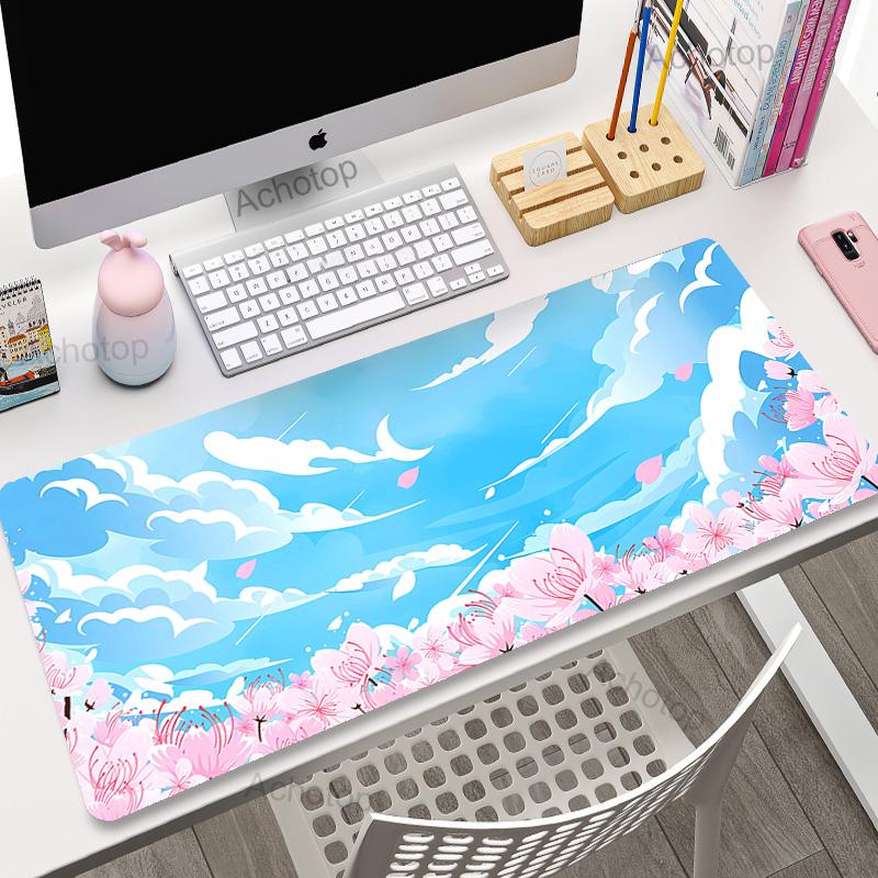 Pink Clouds Mouse Pad Gamer Mousepads Big Gaming Mousepad Kawaii XXL Mouse Mat Large Keyboard Mat xcm Desk Pad For Computer