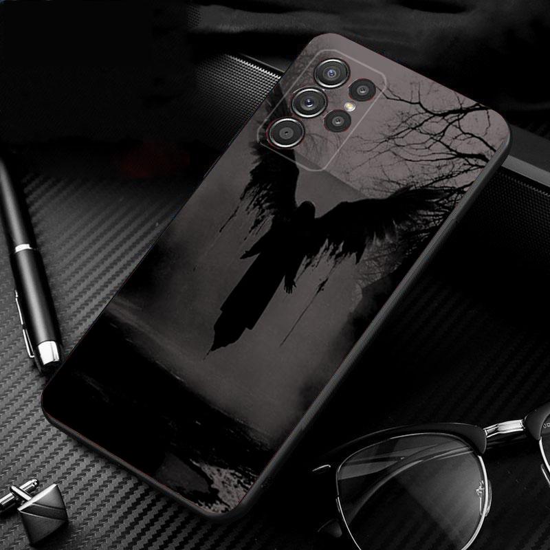 Phone Case For Samsung Galaxy S26 S25 S24 S23 S22 Ultra S23 S22 S25 Plus S24FE S23FE S26Edge Black Angel Death Demon