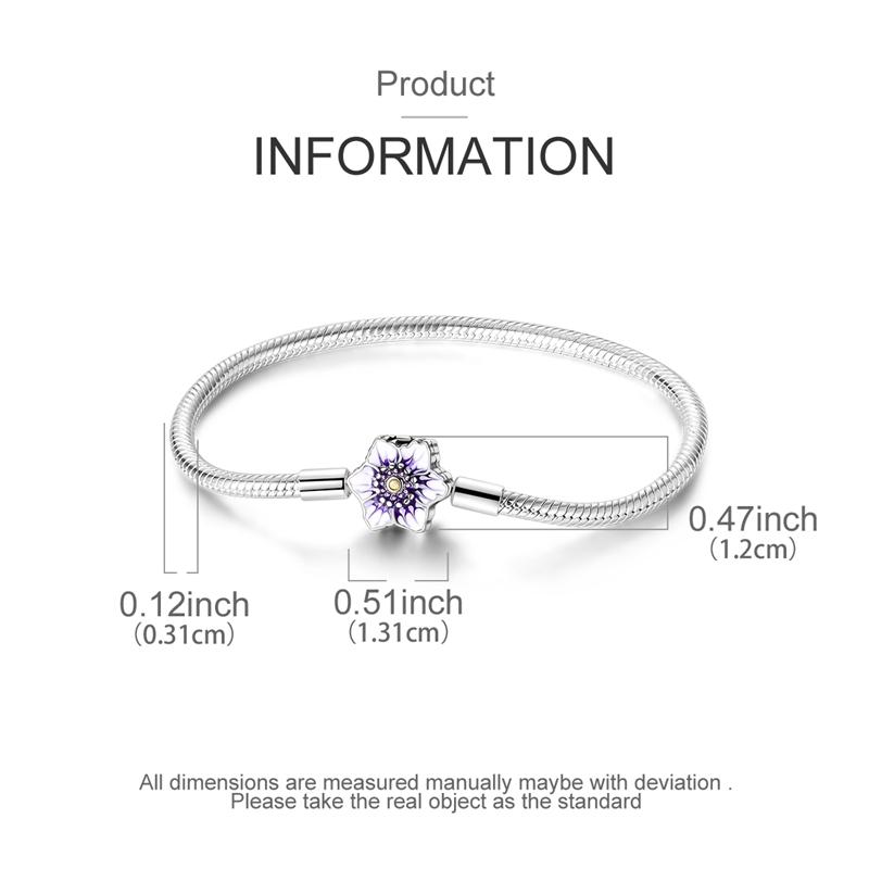 Bracelet 925 Silver Bracelet 17-20CM Love Heart Zircon Original Bracelets Fit Charms Bracelets Jewelry Gifts
