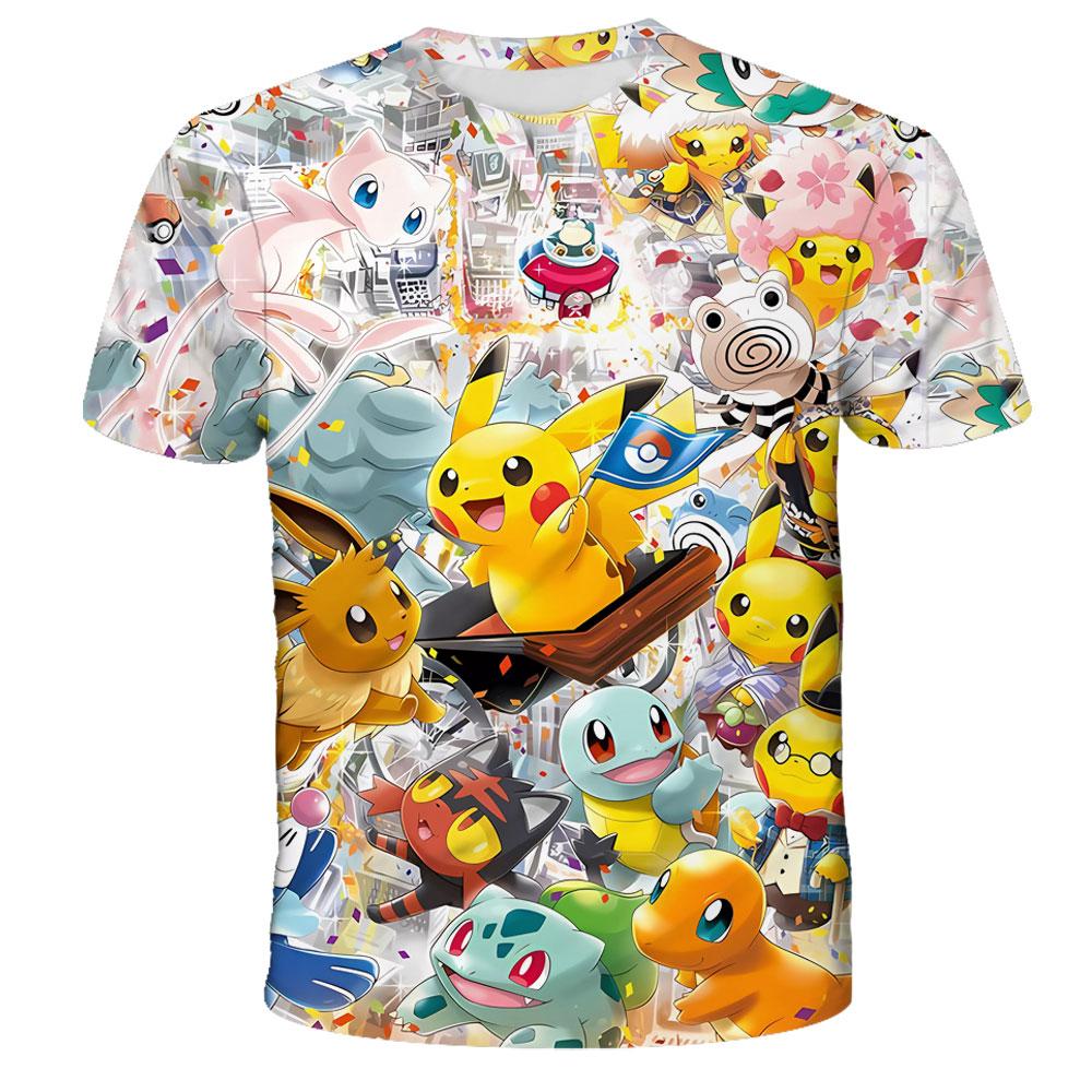 2026 New Anime Children's T-Shirt Children's T-Shirt Boys' Clothing Pokémon