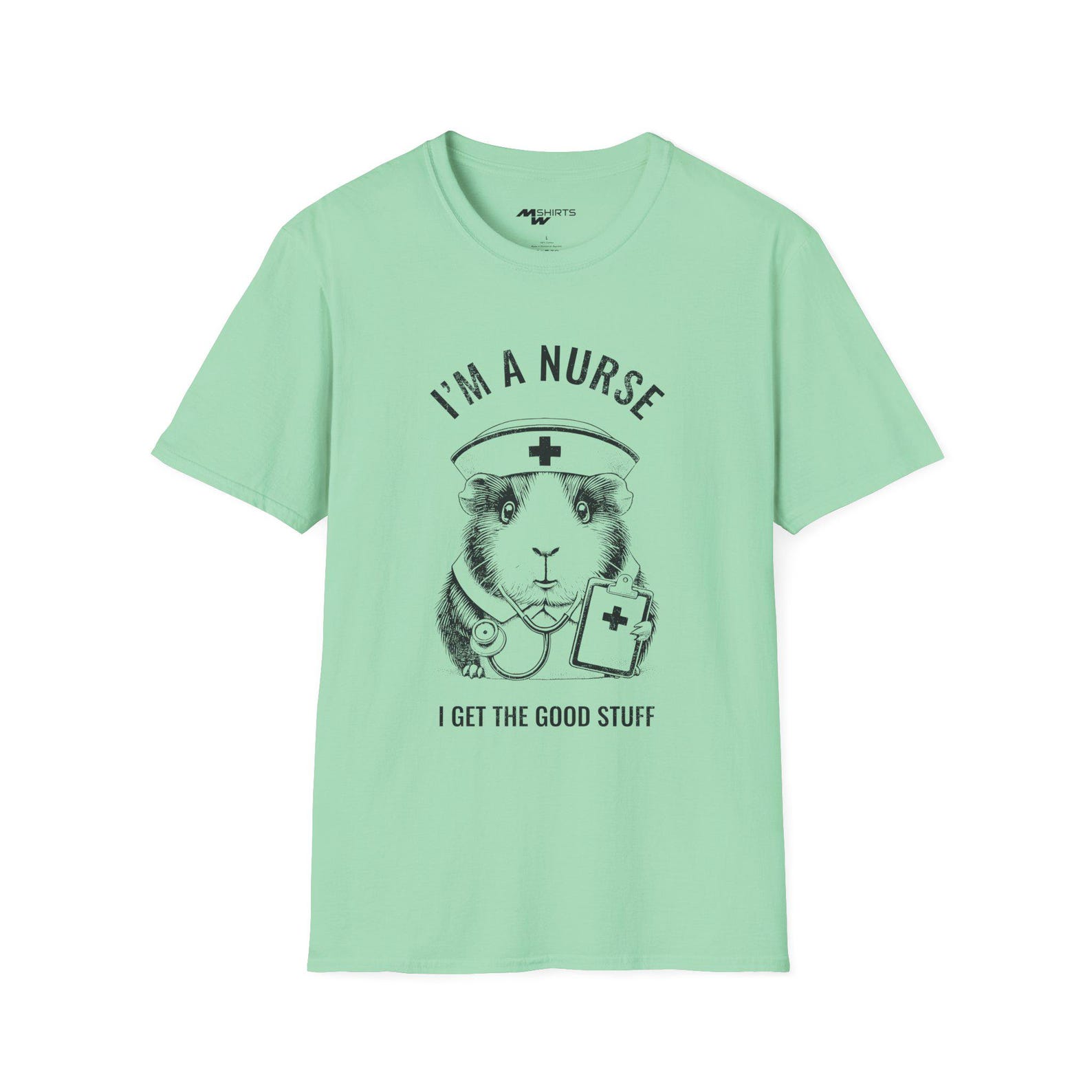 Guinea Pig Nurse T-Shirt: Engraving Style, Healthcare Gift M