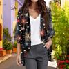 Ladies Fashion Loose Casual Print Beach Holiday   Sleeve Chiffon Cardigan