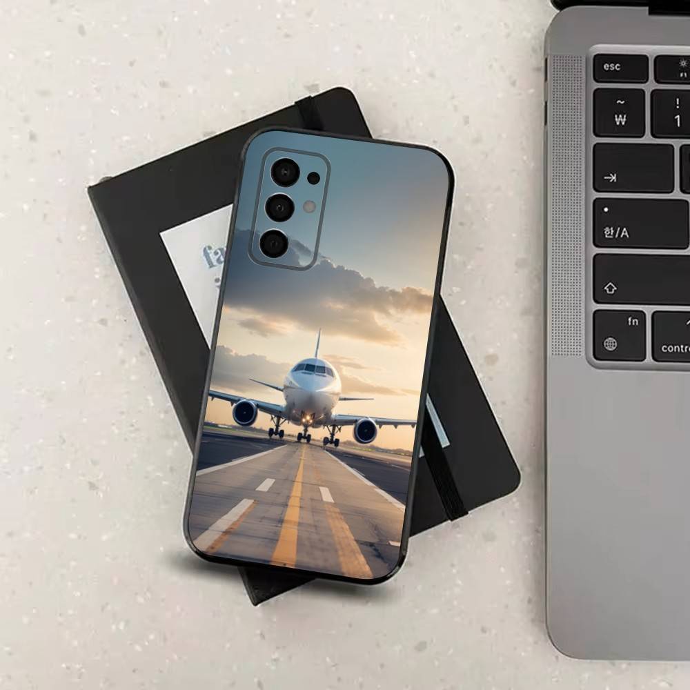 Plane Art Airplane Case For Samsung Galaxy A73,52,71,53,32,72,41,J7,22,Note,31,8,9,Soft Black Silicone Cover