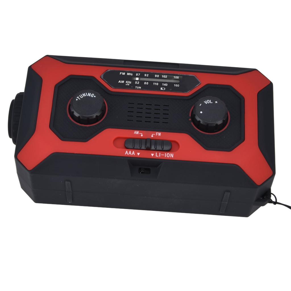 Hand Crank Emergency Weather Radio AM/AM Switching Battery Indicator Flashlight Solar Power Bank