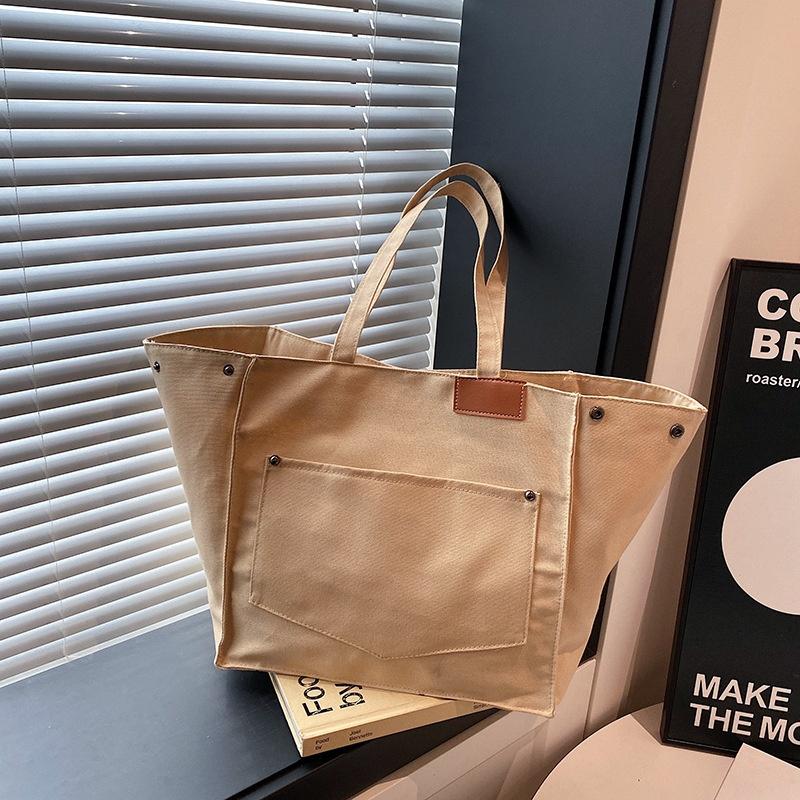 1Pc Women'S Tote Bag Canvas Sewing Thread Large Capacity Advanced Sense Handbag Convenient