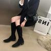 Fashion Women's Long Boots Elegant With Low Heels Winter 2024 Autumn Ladies Knee High Shaft Shoes On Offer Demi-season Spring Boot Work