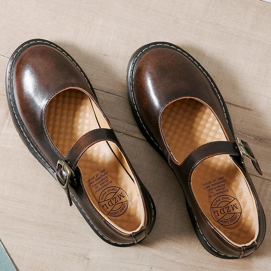 [MIDIRO] Loafers for Women - Mary Shoes - Cute Lolita Style - Suitable for Hakama - Comfortable to Walk In - Thick Sole - Water-Repellent - Quick-Dryi