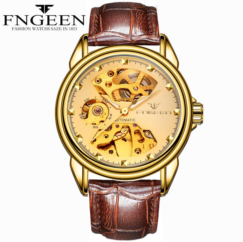 Couple Mechanical Watch Business Double-sided Hollow Men's Watch Waterproof Mechanical Gift Watch