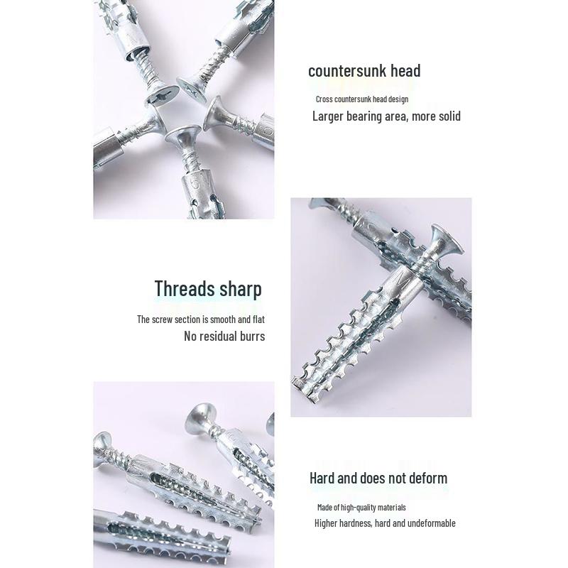 8mm X 6mm Metal Self-Tapping Expansion Plug Set with Extended Drywall Screw