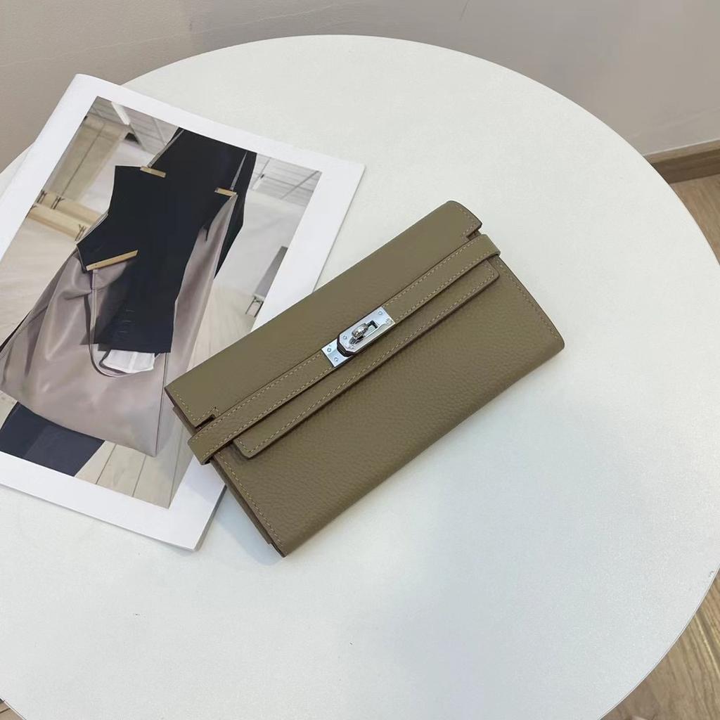 Prabangios moteriškos piniginės iš natūralios odos, aukštos kokybės, pagamintos iš pirmo karvės odos sluoksnio, ilga piniginė sidabro spalvos užsegimu, nuostabi delninė be logotipo