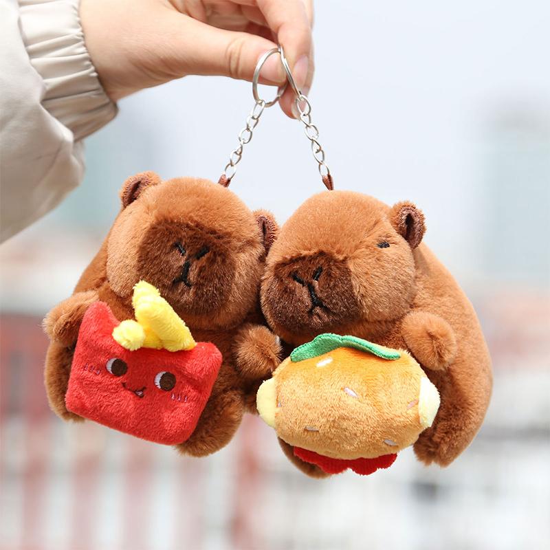 Cartoon Capybara Plush Keychain Pendant Bag Hanging Decoration Accessories Cute  Stuffed Doll Toy Keyring Kids Gift