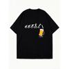Oversized T Shirt Black Evolution Of Weekdays To Friday Beer Graphic Print For Casual Wear Weekend Outfits Party Style