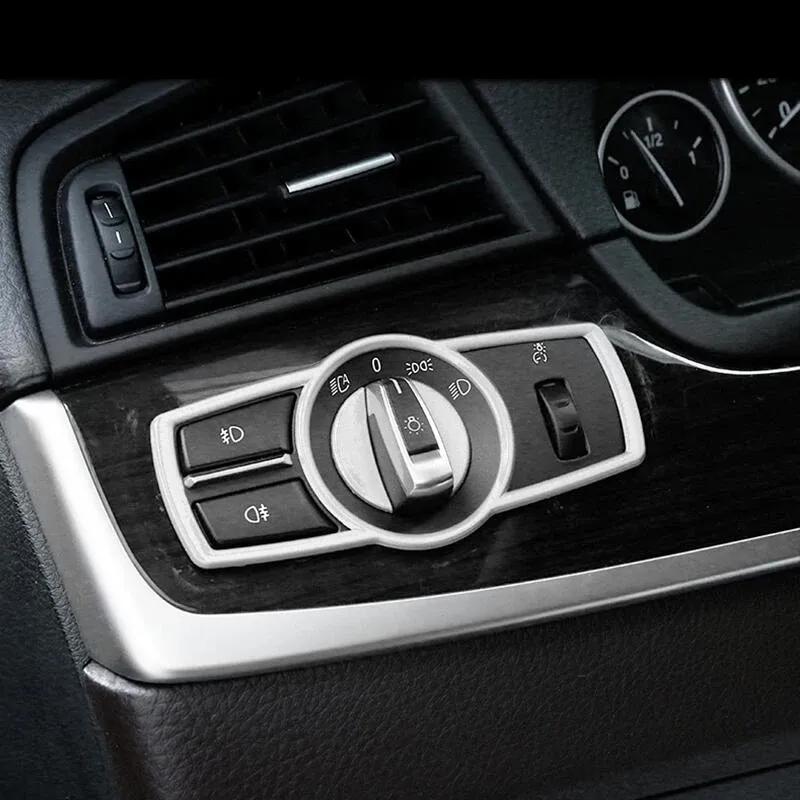 Car Style Headlight Switch Buttons, Decorative Frame Interior Frame Sticker for BMW X3 X4 F25 F26 5/7 Series F10