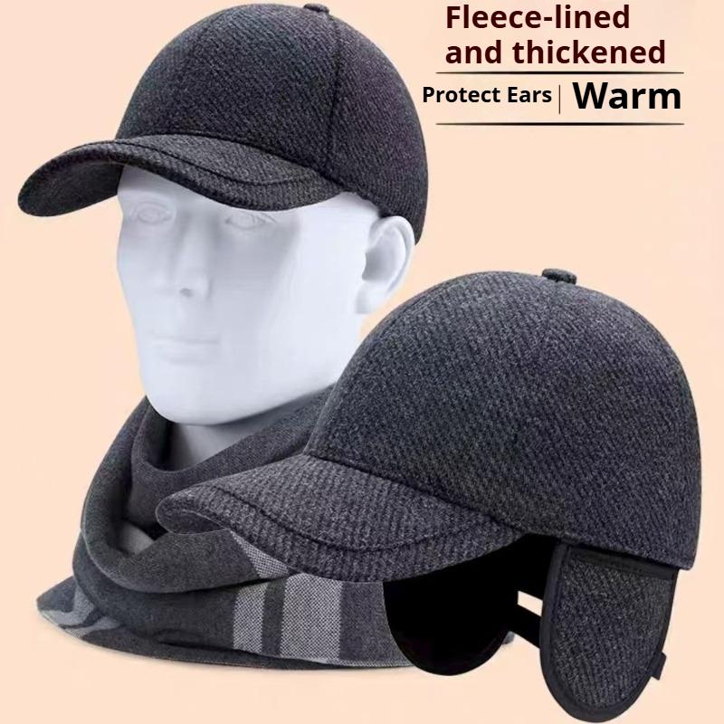 Big Size Autumn Winter Baseball Cap Middle Aged And Elderly Warm And Ear Protecting Cotton Hats Cold Proof And Thickened Hats