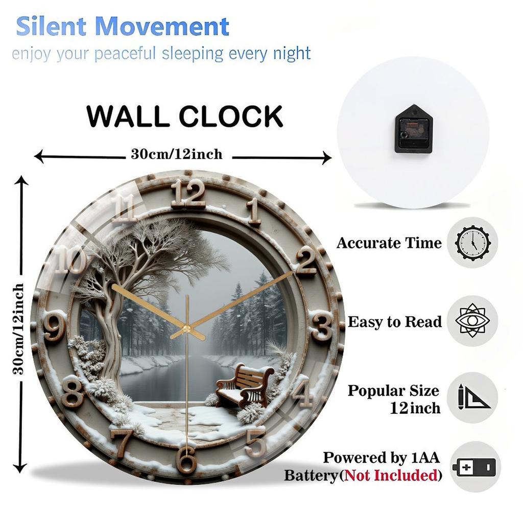 30x30cm Glass Wall Clock with a Custom Magnifying Section for the Center