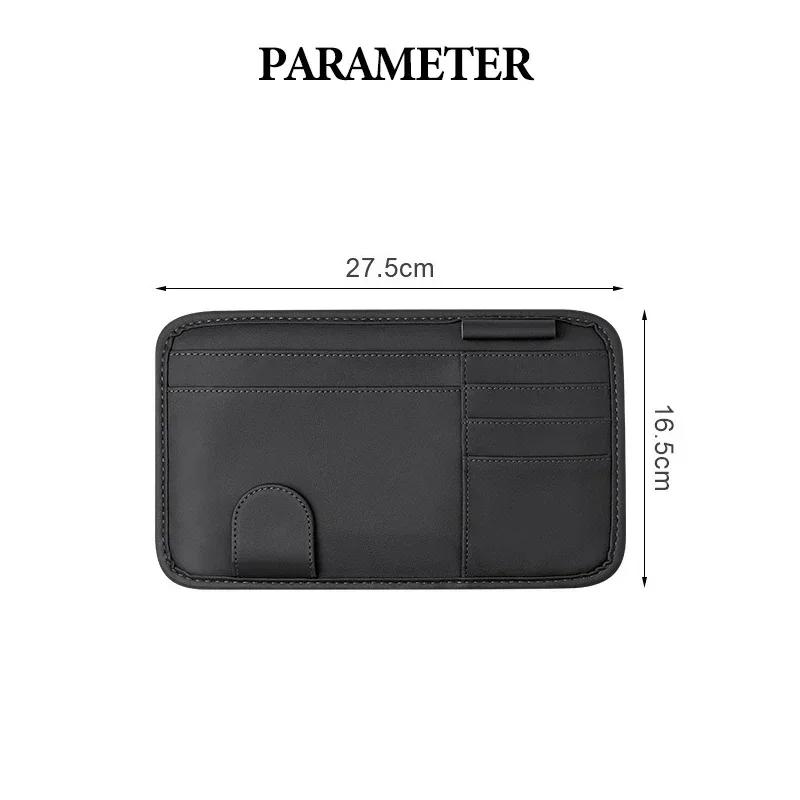 PU Car Sun Visor Storage Bag Inner Glasses Clip for Hyundai I20 I10 Sonata I40 Santafe IX35 I30 Solaris Tucson Accent Kona Venue MM8