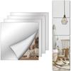 Self Adhesive Mirror Tiles 30x30cm,Stick On Wall Non-Glass Acrylic High Clear Mirrors Stickers,Flexible Full Length Plastic Mirror Sheets for Bathroom
