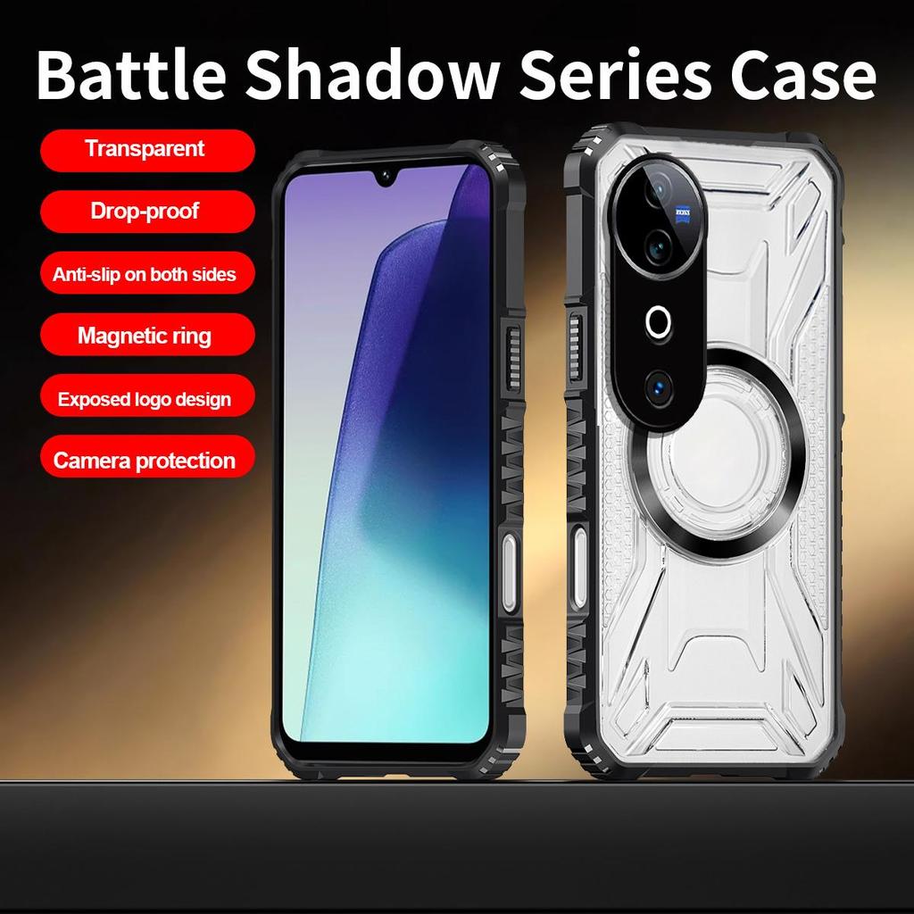 Battle Shadow Series Armor Phone Case for Vivo V40,V40 Pro Shockproof Anti‑Drop Protective Cover