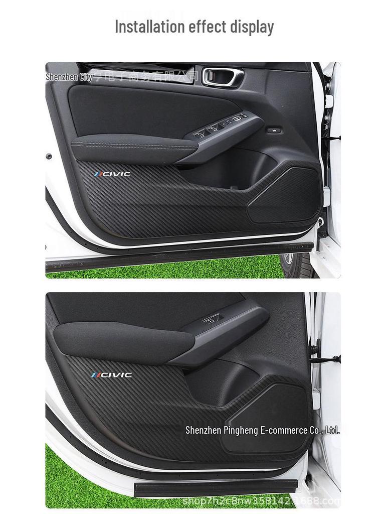 Carbon Fiber Door Anti-Kick Pad for 2021-2023 Honda Civic (11th Gen)