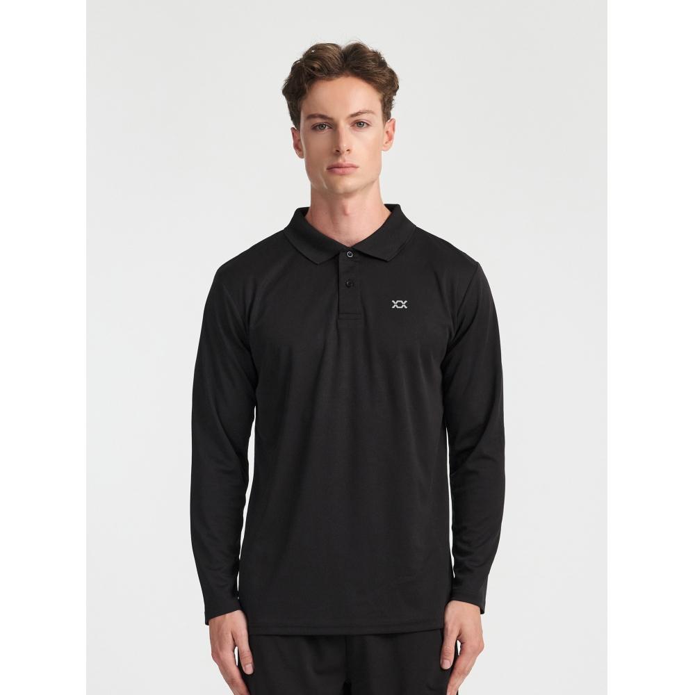 

Daiso [coMMon] Rexy CoLLar Pk Футболка с длинным рукавом M L xL черная [Men] REXY collar PK long sleeve t-shirt XL black