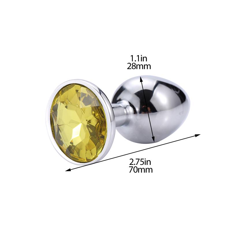 Metal Anal Plug Sex Toys Adult Anal Expansion Training Masturbation Woman/Man Ass Round Crystal Jewelry Butt Plug SM Adult