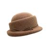 Qianjin wind concave top shape wool top hat women's autumn and winter bow crimped basin hat temperament fashion hat fisherman hat