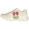 Rhyton Leather Low Top Chunky Sneakers Men's Beige Distressed 699292 DRW00 9522