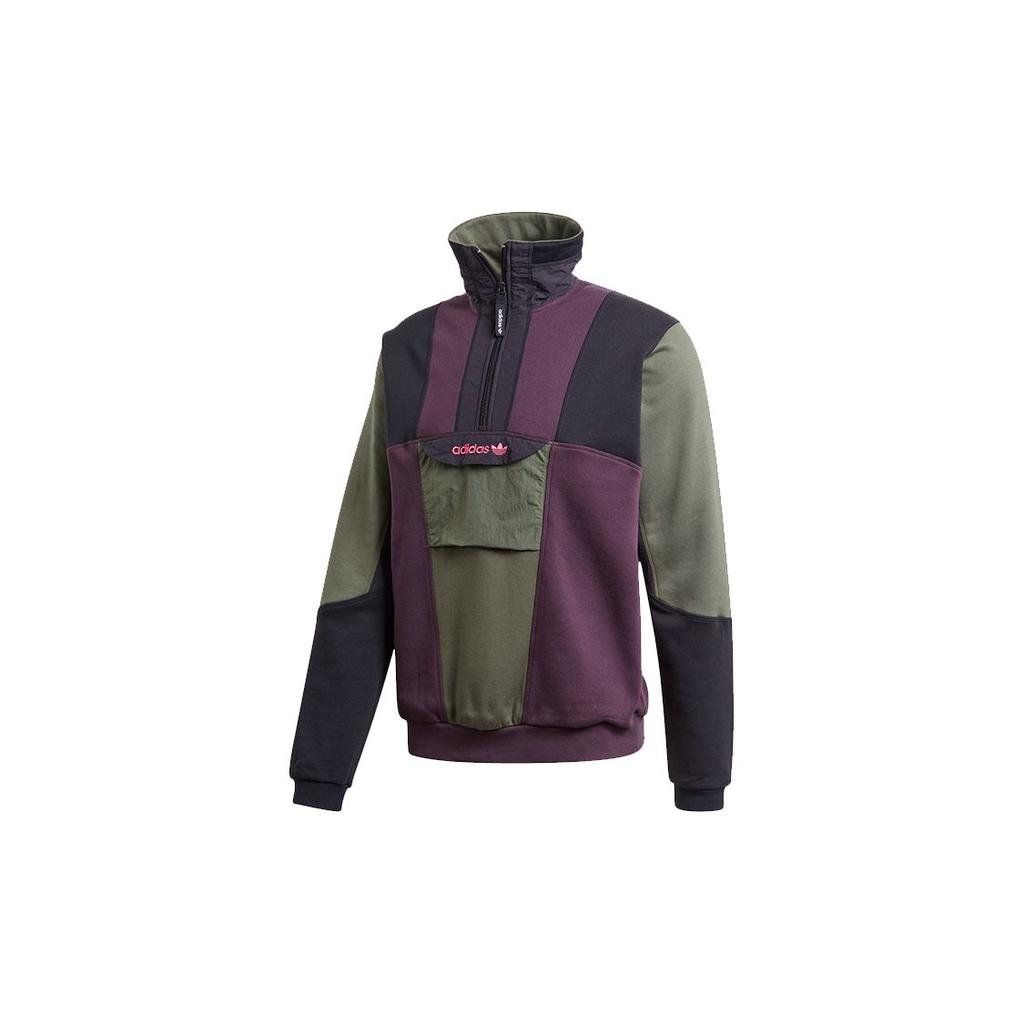 Adidas Originals Adv Field Hz Half-Zip Stand Collar Warm-Up Sweatshirt Men Sweatshirt Black Green Purple GD5575