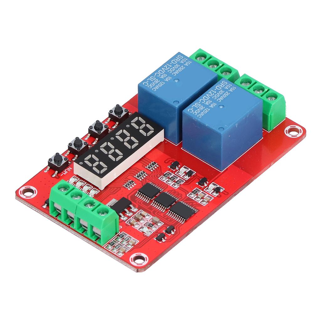 Time Delay Relay Multi Functional 2-Channel Self Lock Cycle Timing Module Board