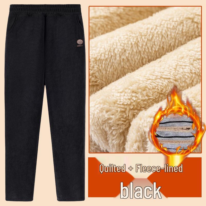 

Mom s Women s Fleece-Lined Corduroy High-Waisted Warm Pants for Middle-Aged and Elderly XL [Recommended 80-105 lbs]