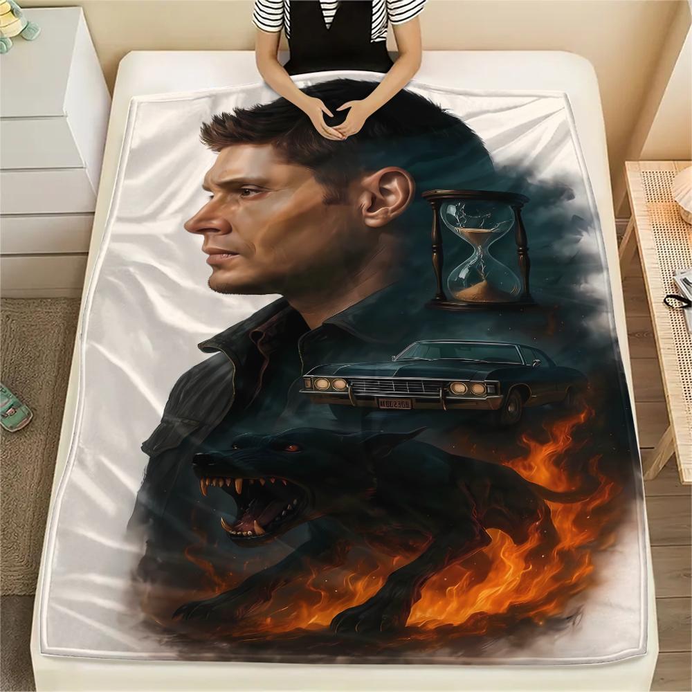 Supernatural Brothers Print Flannel Blanket,High Quality Comfortable for All Seasons,Home Decor,Warmth and Comfort,Perfect for Christmas Gifts