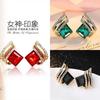 New Style Crystal Silver Needle Diamond Earrings Fashionable Temperament Decorative Stud Earrings for Women