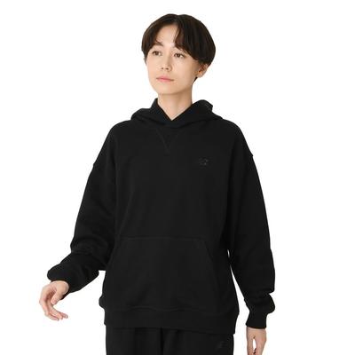 Athletics French Terry Hoodie Hoodie BK [New Balance] (WT41537) Women's (Black)