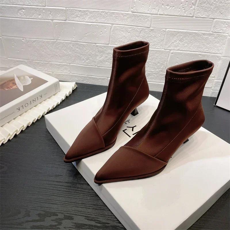 Mode 2025 Neue Schuhe für Damen Herbst/Winter Mode Spitz Stiletto Moderne Damenstiefel Hohe Qualität Heißer Verkauf Kurze Stiefel