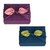 SAWABIYA Furoshiki 2-Piece Set, 70cm, Reversible, Double-Sided Dye, Stitched Edges, Japanese Pattern
